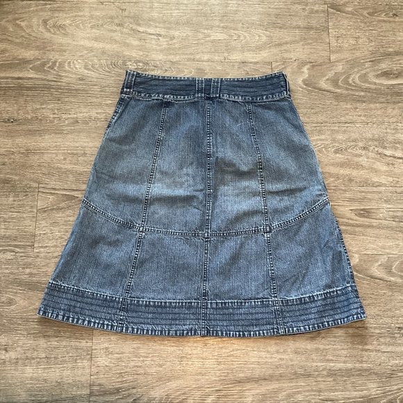 Bass Jeans Blue Denim Skirt A Line 100% Cotton Women's Size 4 - Picture 4 of 6
